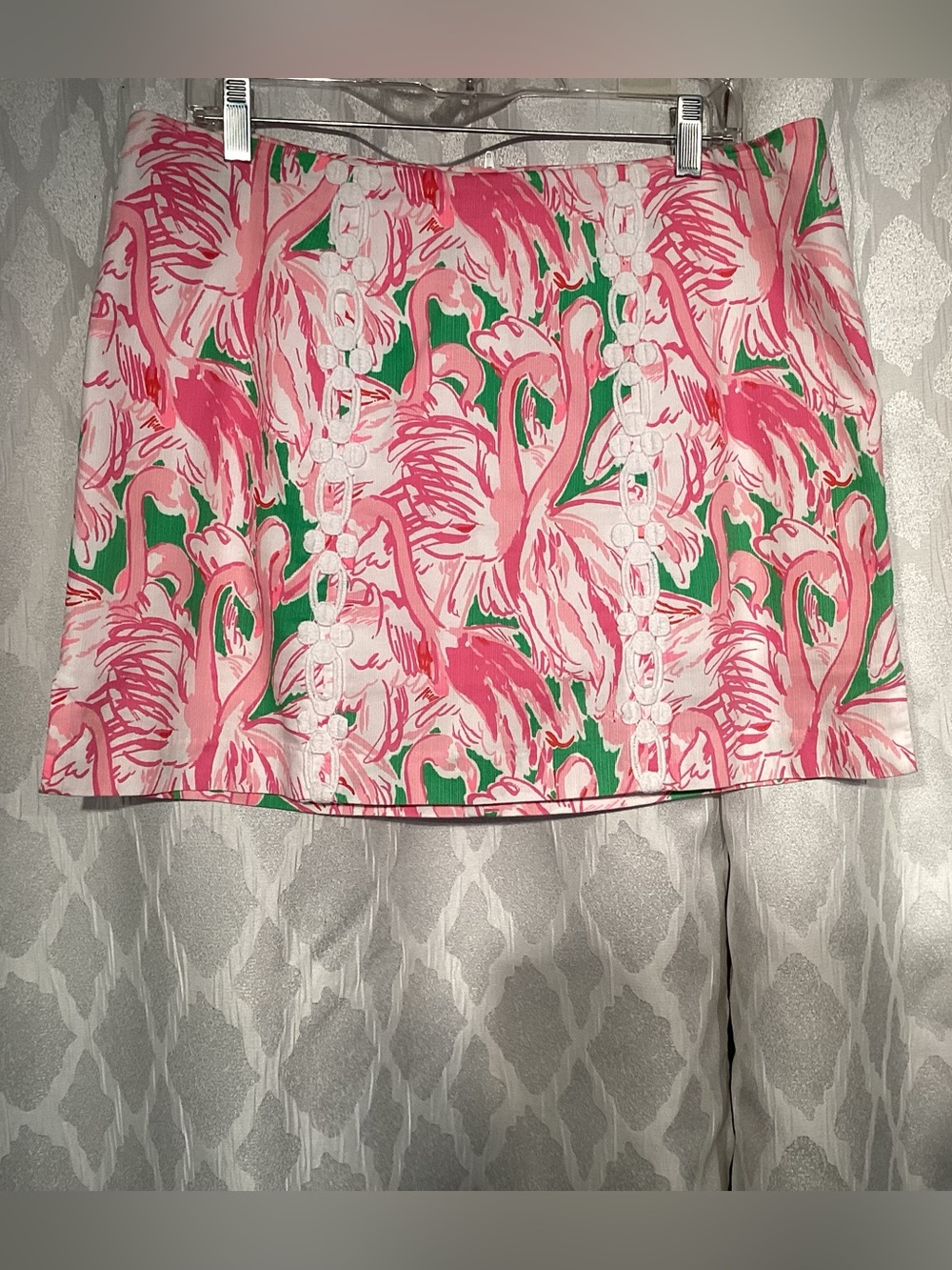 Lilly Pulitzer Pink Colony & Skort with White Lace Trim